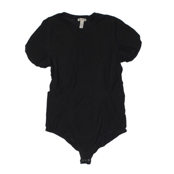 free people Intimately Tee Bodysuit short sleeve black women’s small one piece - Picture 1 of 4
